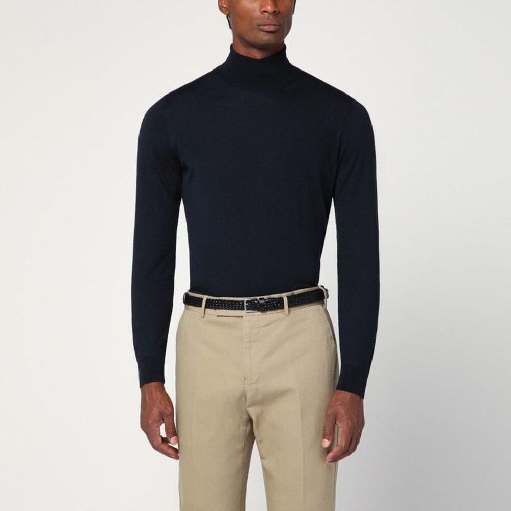 DRUMOHR Men's Classic Turtleneck Sweater Men BLUE Sweaters & Cardigans